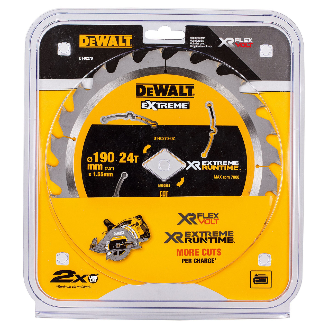 Dewalt DT40270 190mm Extreme Runtime Diamond Circular Saw Blade 24T