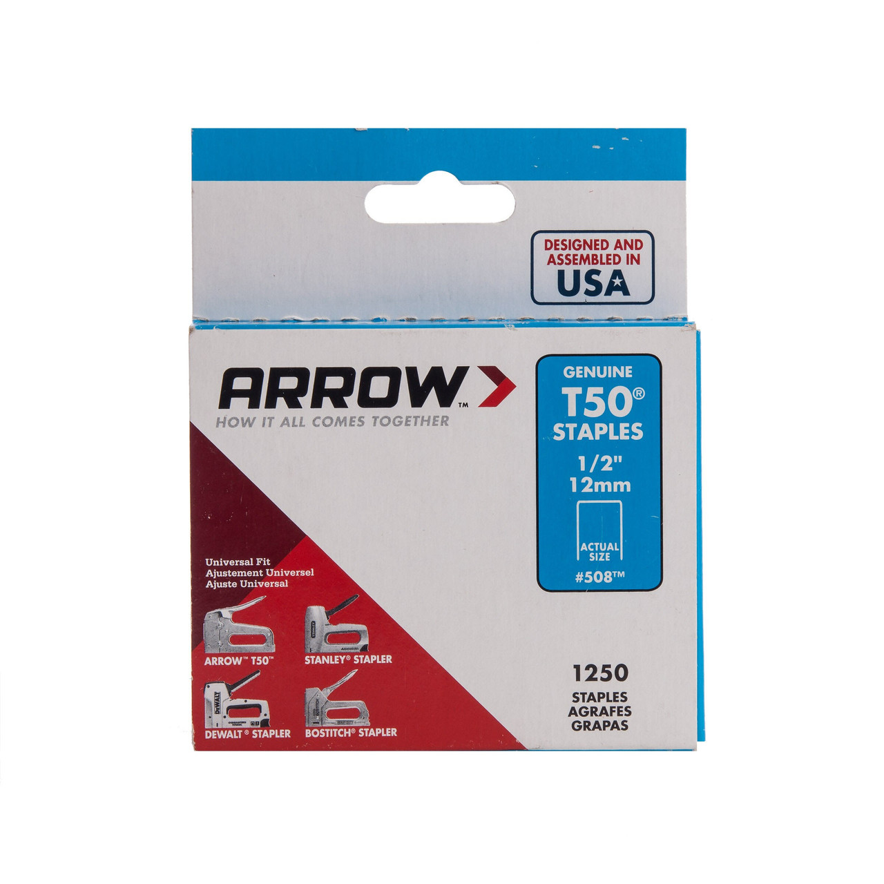 Arrow 50824 T50 Heavy-Duty Staples 12mm