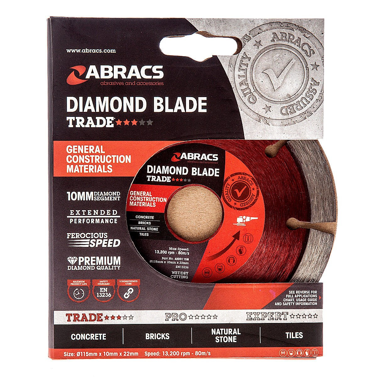 Abracs ABDD115M 115 × 10 × 22mm General Purpose Diamond Blade