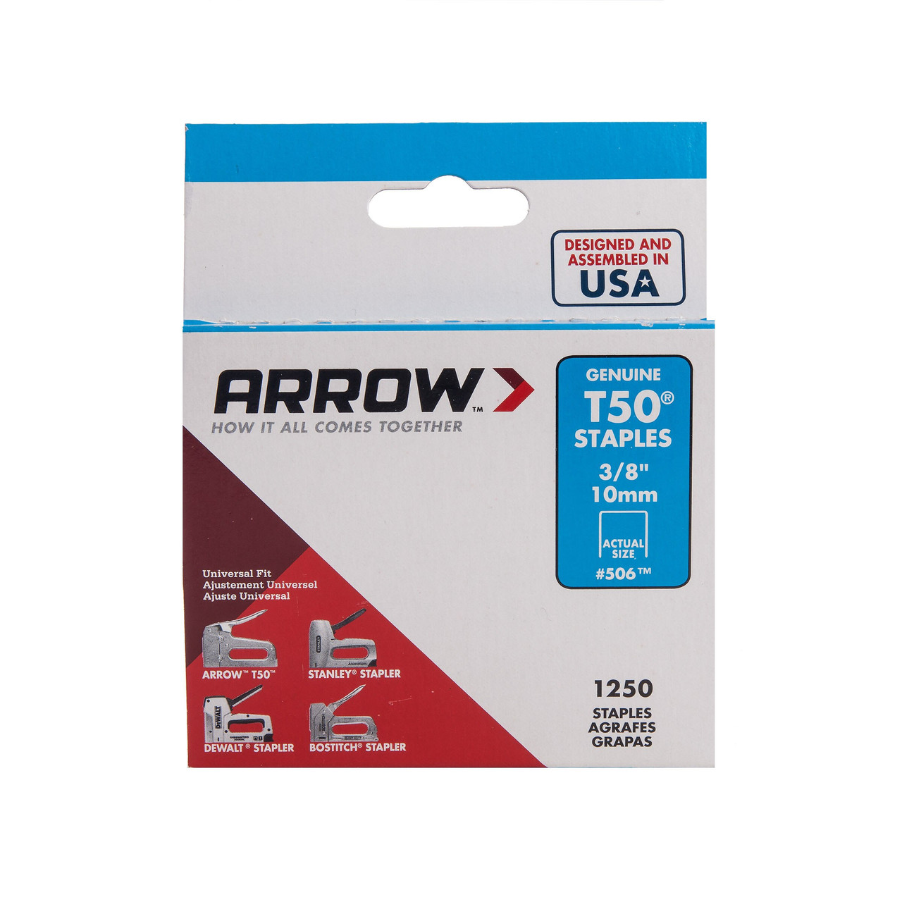 Arrow 50624 T50 10mm Staples with 1250 Pack