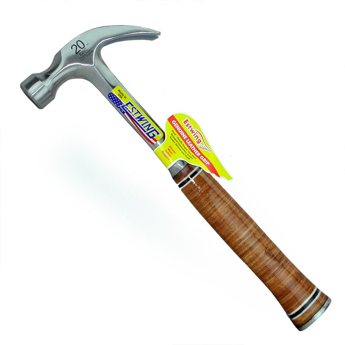 Estwing E20C 20oz Curved Claw Hammer with Leather Grip