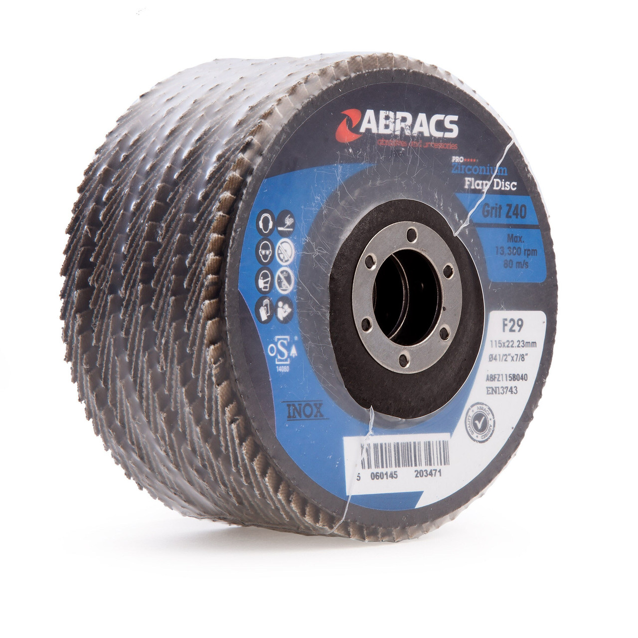 Abracs ABFZ115B040 115mm 40 Grit Pro Zirconium Flap Disc