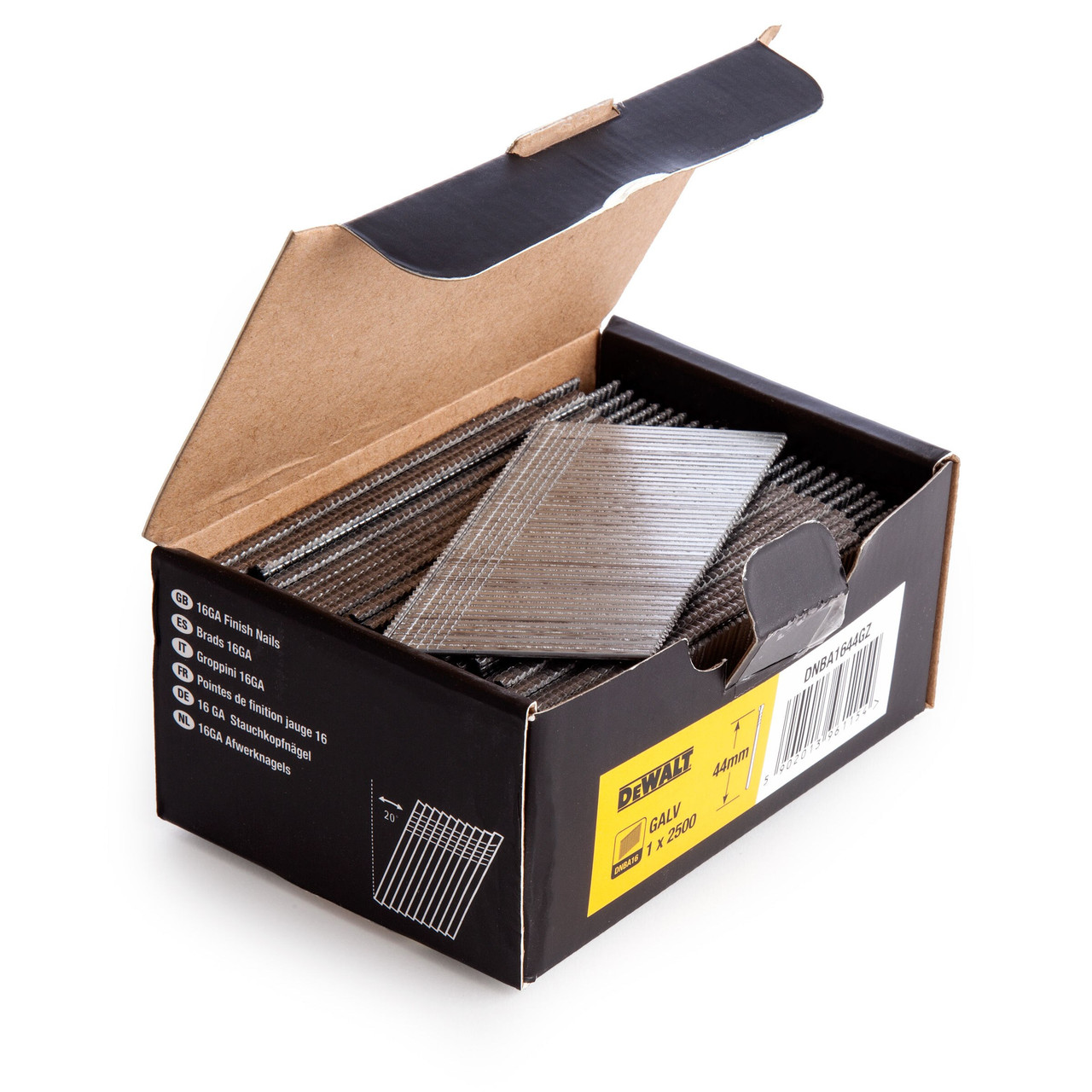 Dewalt DNBA1644GZ 16GA 44mm Galvanised Angled Finish Nails