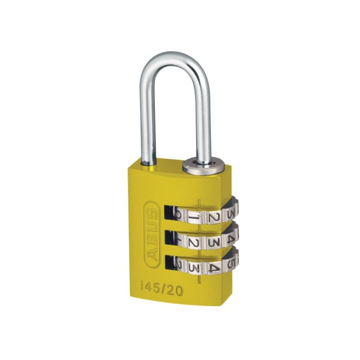 Abus Mechanical 46572 20mm Aluminium Combination Padlock Yellow