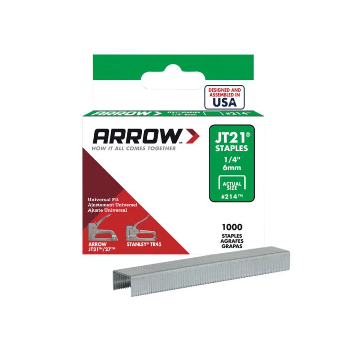 Arrow A214 JT21 Light-Duty Staples 6mm