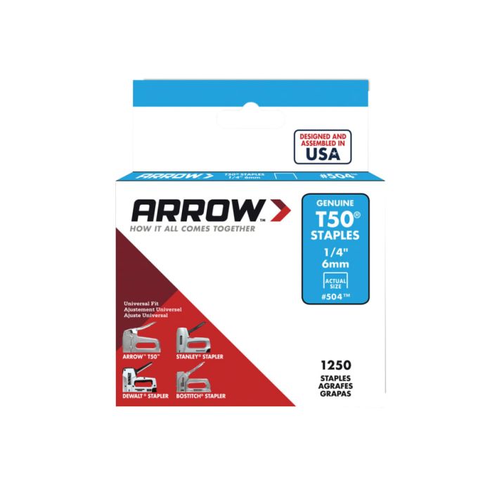 Arrow A50424 T50 Staples 6mm