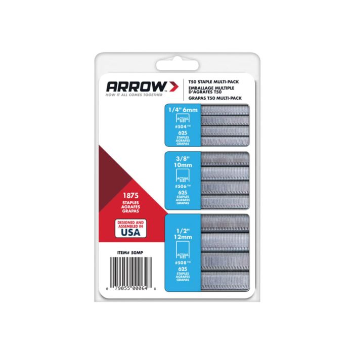 Arrow T50MP Heavy-Duty Staples Multi-Pack