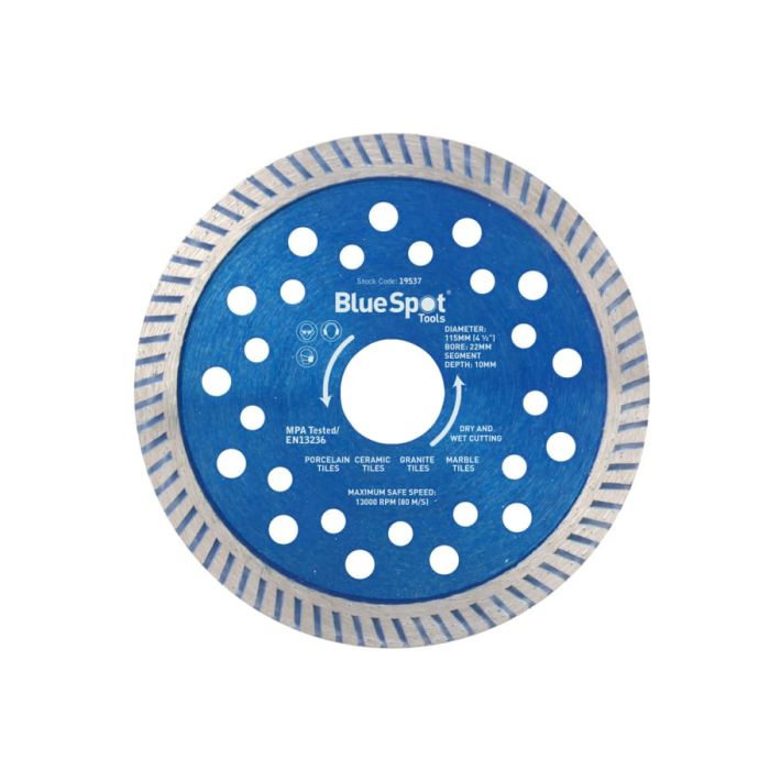 Bluespot Tools 19537 115 x 22mm Turbo Cutting Disc