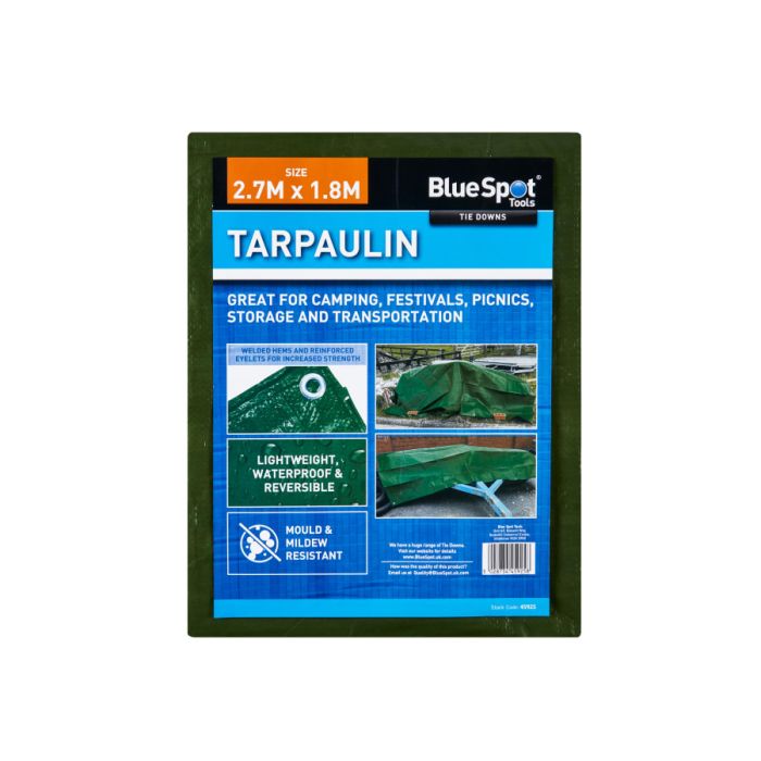 Bluespot Tools 45925 Green Tarpaulin 2.7 × 1.8m