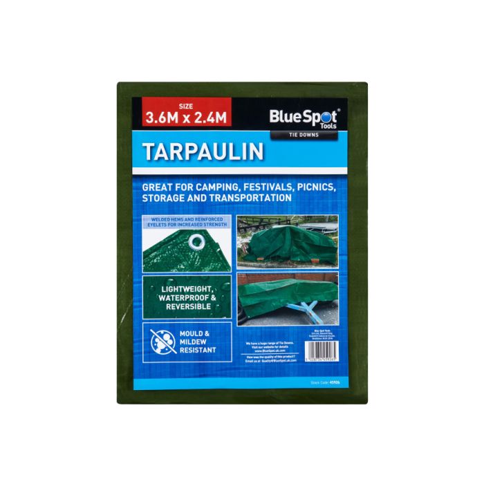 Bluespot Tools 45926 Green Tarpaulin 3.6 x 2.4m