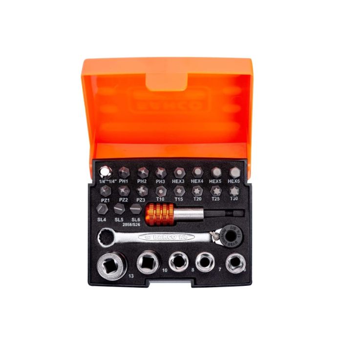 Bahco 2058S26 1/4in Drive Socket Set 26 Piece