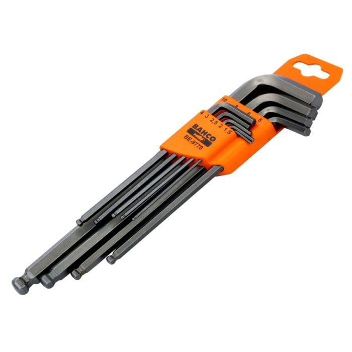 Bahco BE9770 9 Piece Metric Long Ball-End Hex Key Set