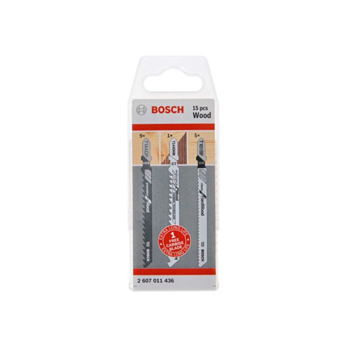 Bosch Powertool Accessories Bosch 2607011436 15 Piece Wood Jigsaw Blade Set