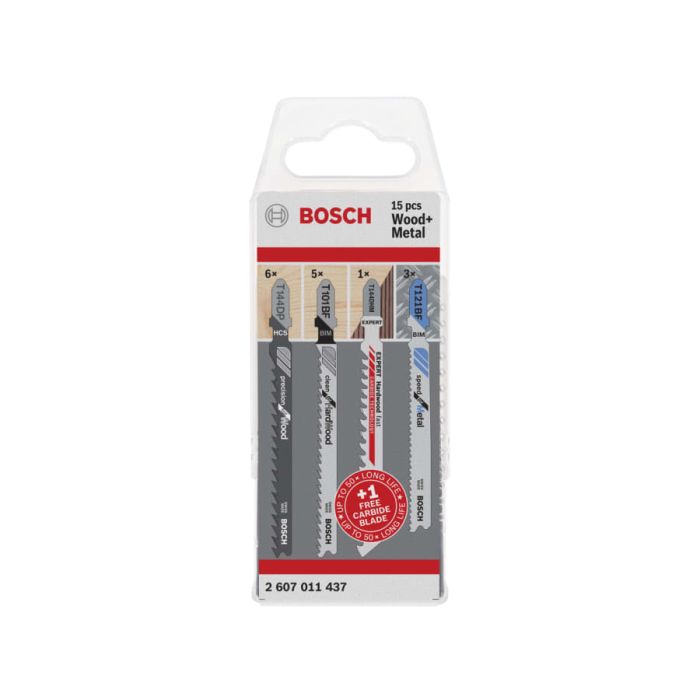 Bosch Powertool Accessories Bosch 2607011437 Jigsaw Blade Set 15 Piece