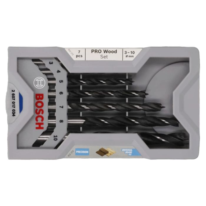 Bosch Powertool Accessories Bosch 2607017034 Brad Point Drill Bit Set 7 Piece
