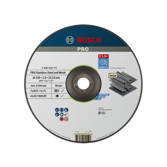 Bosch Powertool Accessories Bosch 2608600711 Stainless Steel & Metal Bonded Cutting Disc x