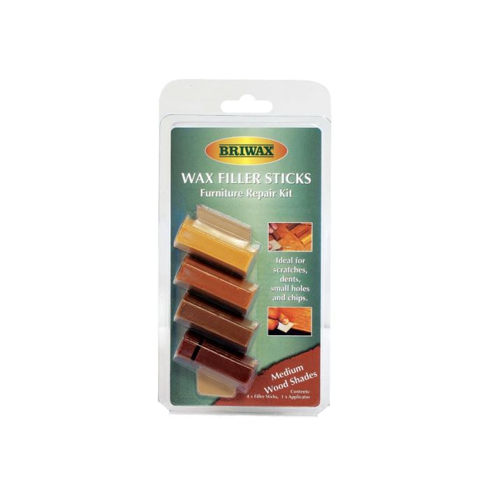 Briwax BWSWSMED Wax Filler Sticks Medium Wood Shades