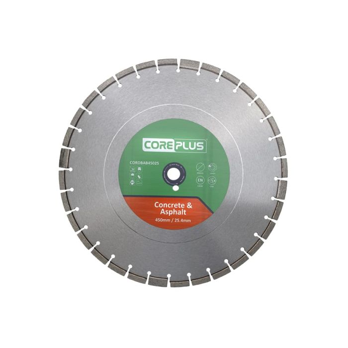 Coreplus CORDBAB45025 450 x 25mm Concrete & Asphalt Diamond Blade