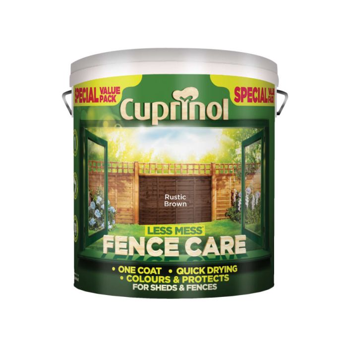 Cuprinol 5194071 Less Mess Fence Care Rustic Brown 6L