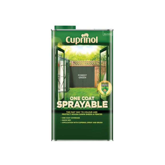 Cuprinol 5355971 One Coat Sprayable Fence Treatment Forest Green 5 Litre