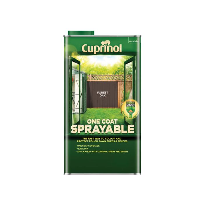Cuprinol 5355972 One Coat Sprayable Fence Treatment Forest Oak 5 Litre