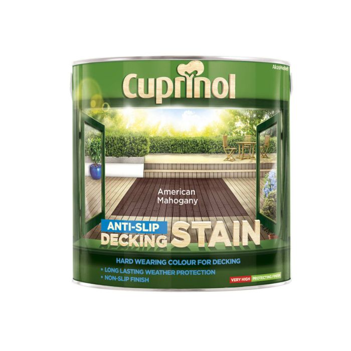 Cuprinol 5092615 Anti-Slip Decking Stain American Mahogany 2.5 Litre