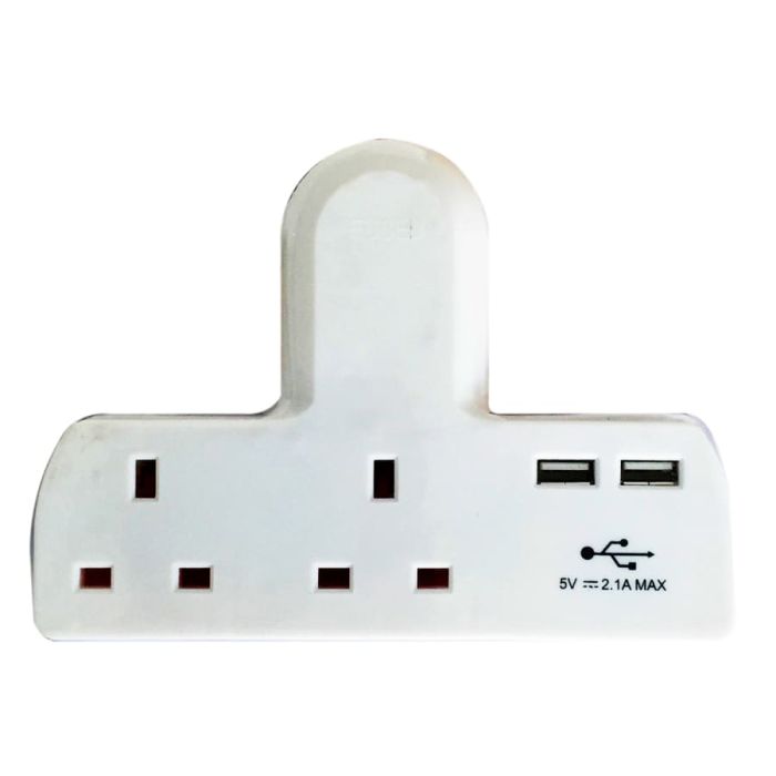 Dencon 1695 2 Way Socket Adaptor with USB
