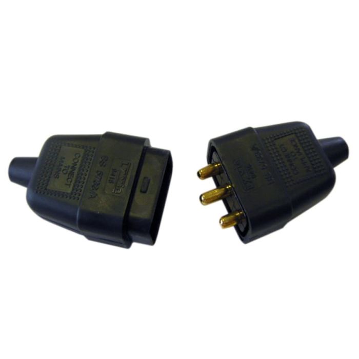 Dencon 9416BNB 10A 3 Pin Rubber Connector Plug