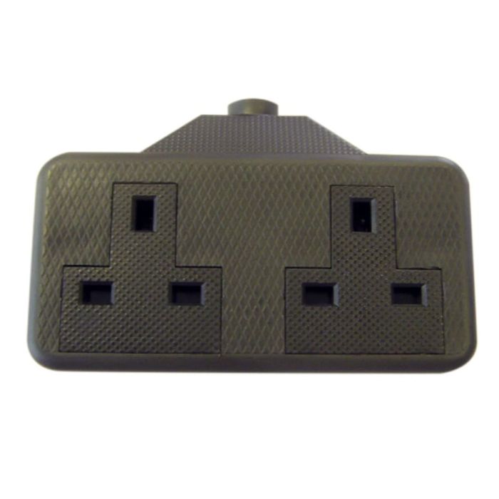Dencon 9433BNB 13A 2-Gang Trailing Socket Black