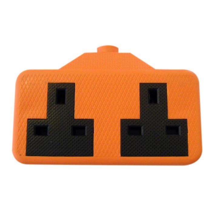 Dencon 9433ORNB 13A 2-Gang Trailing Socket Orange