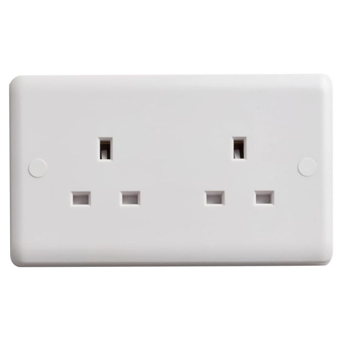 Deta Vimark VC1208 2-Gang Unswitched Socket 13A