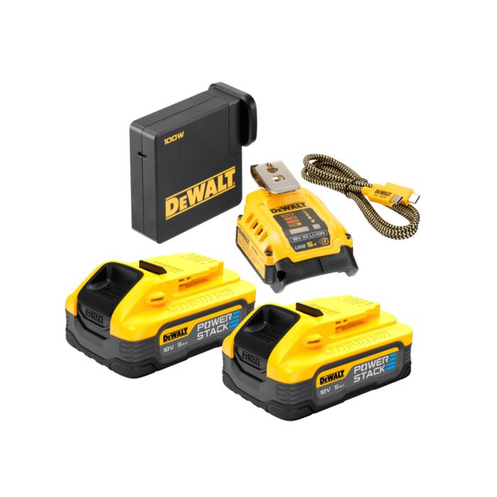 Dewalt Power Tools Dewalt DCB094H2GB 18V POWERSTACK Starter Kit with 2 × 5.0Ah Batteries