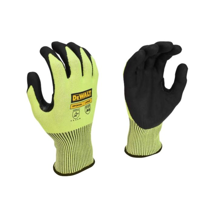 Dewalt Power Tools Dewalt DPG855LEU Hi-Vis Cut D Grip Gloves