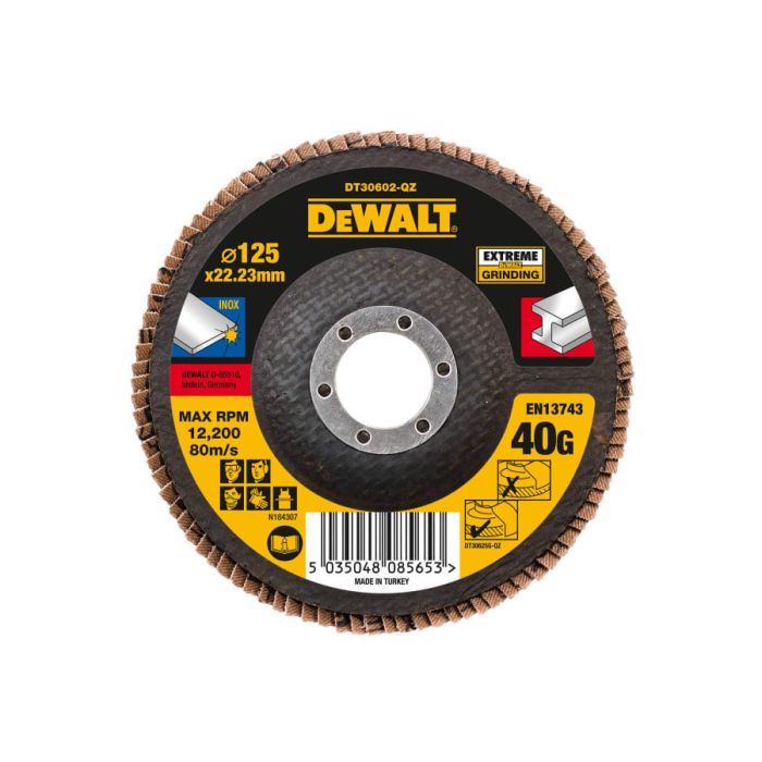 Dewalt Power Tools Dewalt DT30602QZ 125 x 22.2mm 40G Extreme Metal Flap Disc