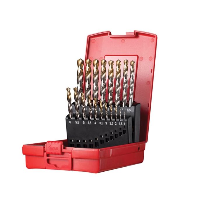 Dormer A095201 19 Piece HSS TiN Coated Jobber Drill Set 1.0-10.0mm