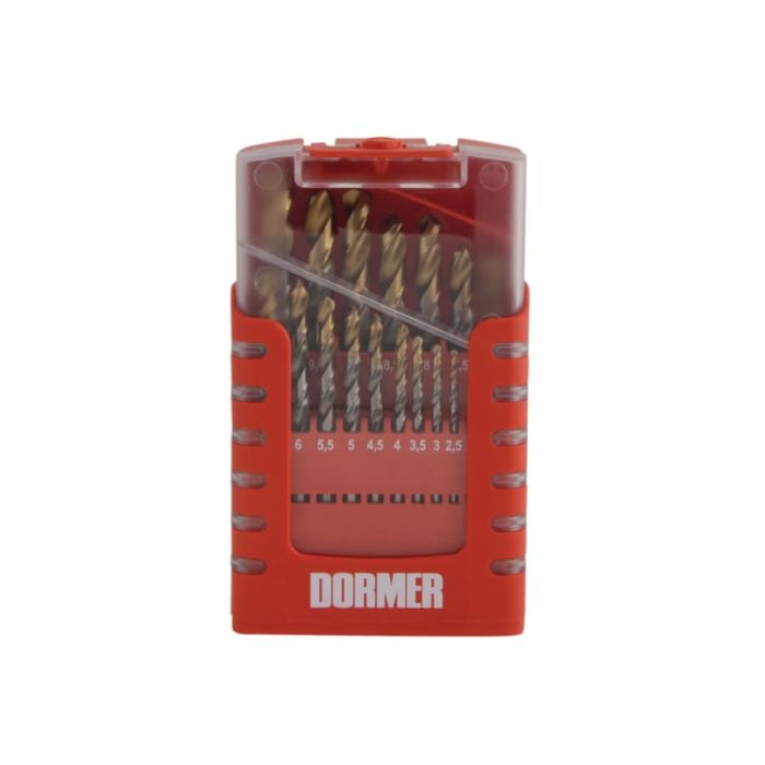 Dormer A087201 HSS TiN Coated Jobber Drill Bit Set 1-10mm