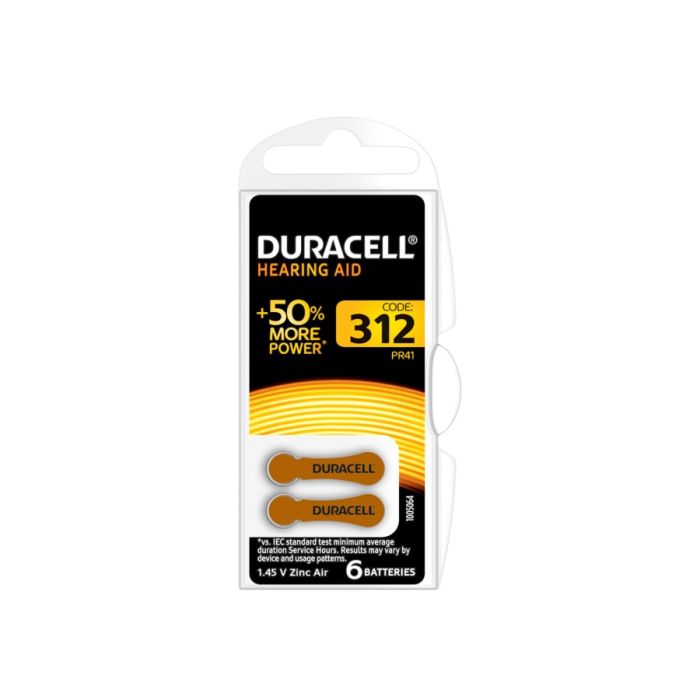 Duracell S447 Size 312 Hearing Aid Batteries (6 Pack)