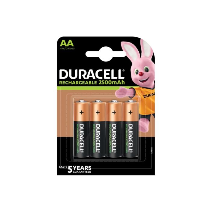 Duracell S29862 AA Rechargeable Batteries 2500mAh Pack of 4