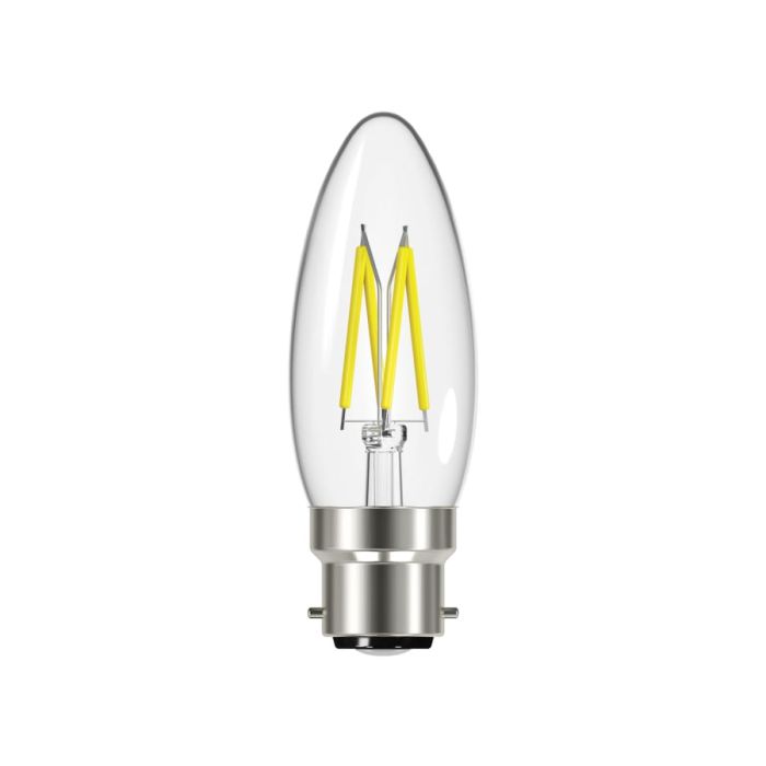 Energizer S12855 B22 Dimmable Candle Filament LED Bulb Warm White 4W