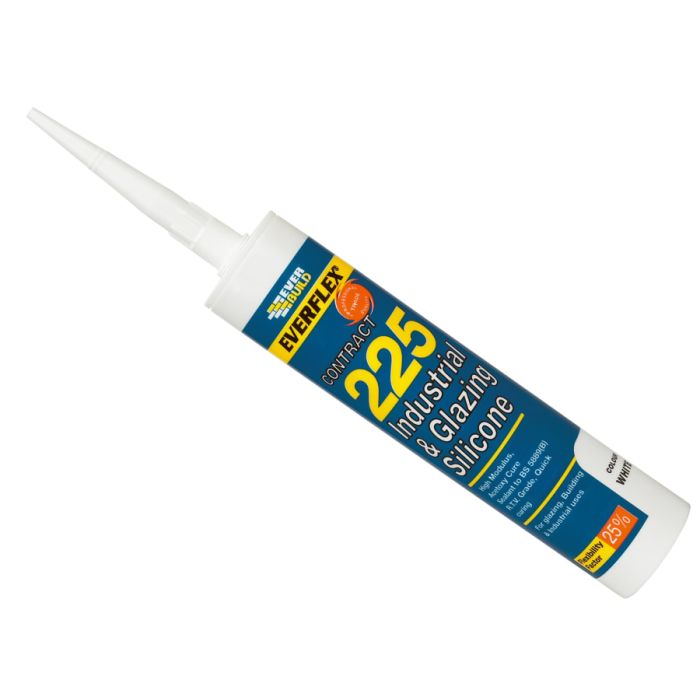 Everbuild Sika Everbuild 486134 225 Industrial & Glazing Silicone Brushed Steel 295ml