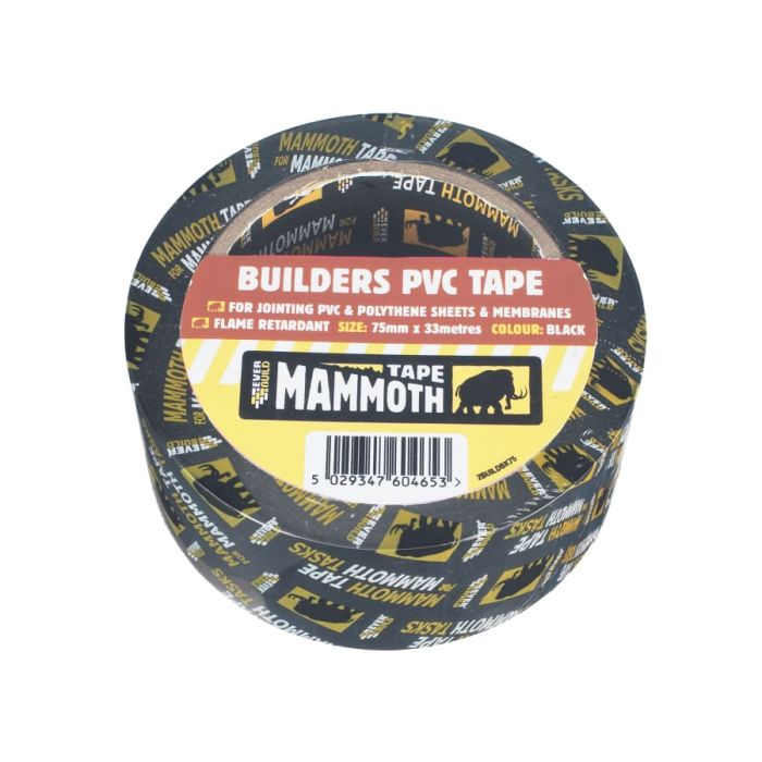 Everbuild Sika Everbuild 488626 50mm x 33m Black PVC Builder's Tape