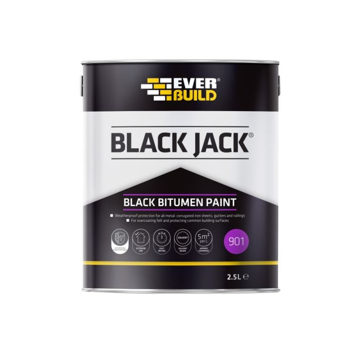Everbuild Sika Everbuild 486938 Black Bitumen Paint 2.5 Litre