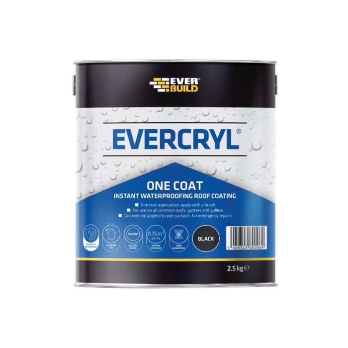 Everbuild Sika Everbuild 484619 EVERCRYL One Coat Black 2.5kg