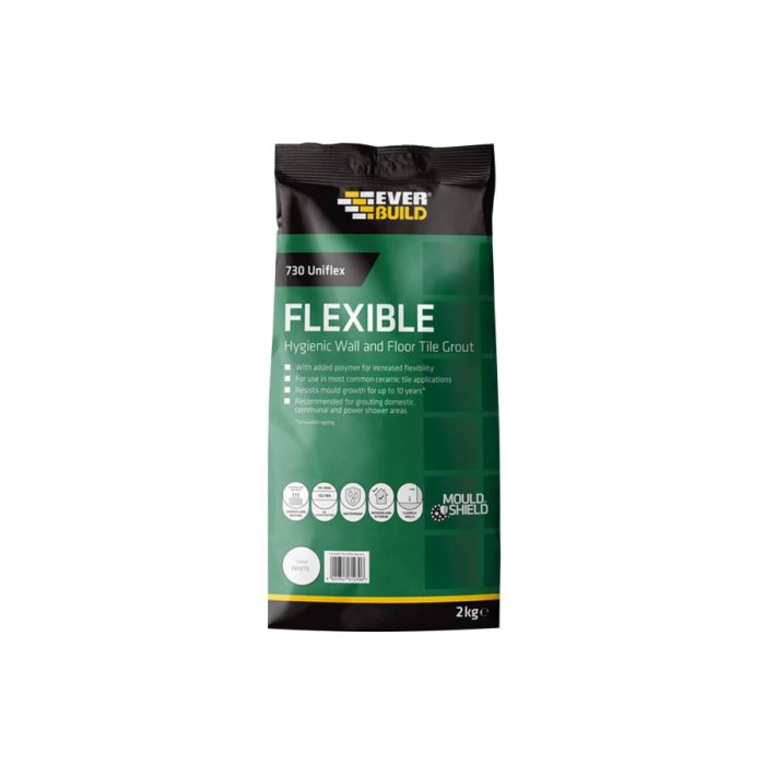 Everbuild Sika Everbuild 695765 730 Uniflex Hygienic Tile Grout White 2.5kg