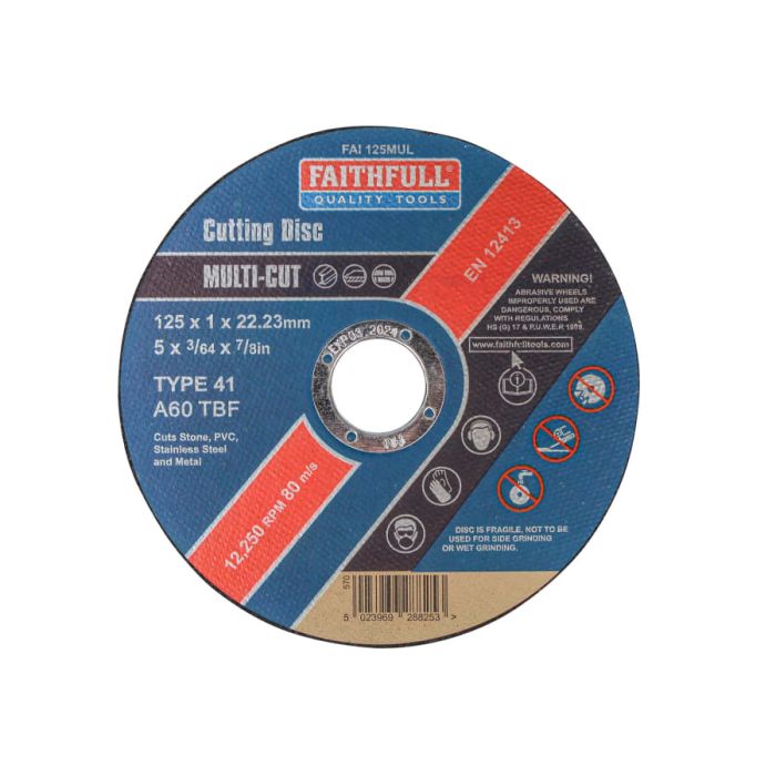 Faithfull FAI12510MUL 125mm Multi-Purpose Cutting Disc with 10 Pack