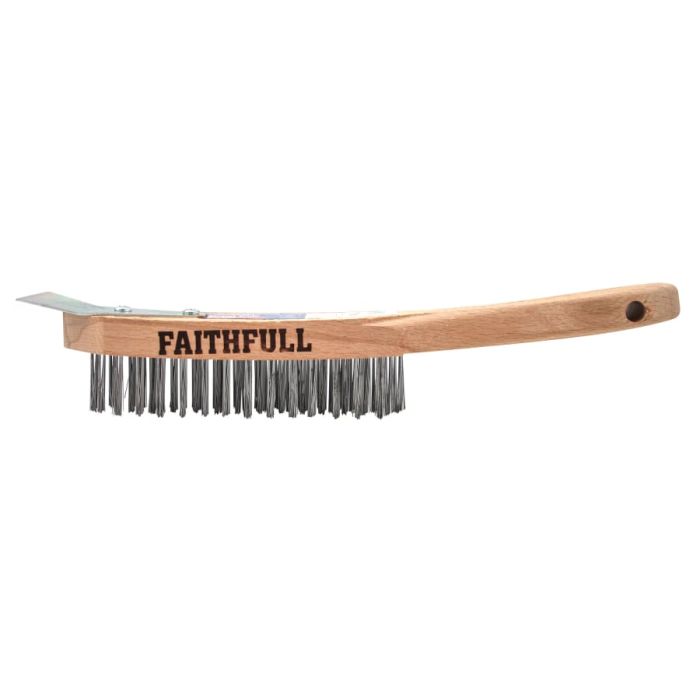 Faithfull FAI6804SRF 4 Row Scratch Brush with Scraper
