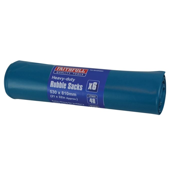 Faithfull FAIBAGRS6H Heavy-Duty Rubble Sacks Roll 6