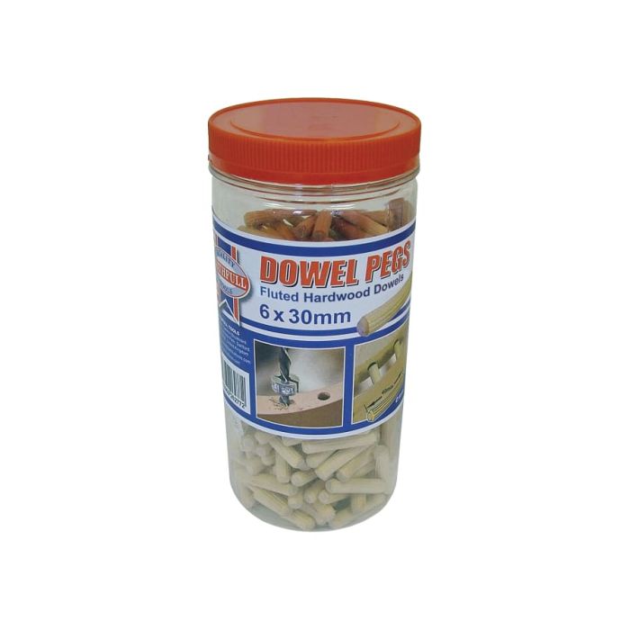 Faithfull FAIDOW6300T 30 x 6mm Fluted Wood Dowels (Tub 300)