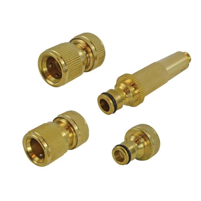 Faithfull FAIHOSESET4 12.5mm Brass Nozzle & Fittings Set