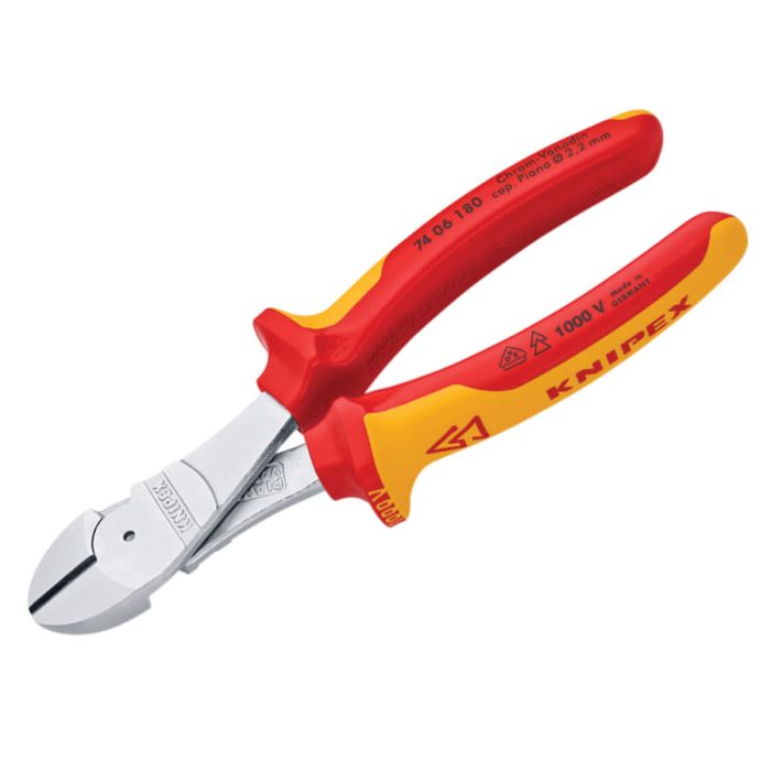 Knipex 7406180SB 180mm VDE High Leverage Diagonal Cutter